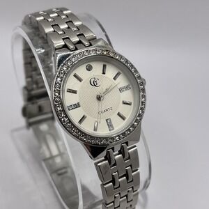 Charming Charlie Women's Quartz Watch Rhinestone Bezel 7.25" Band- New Battery